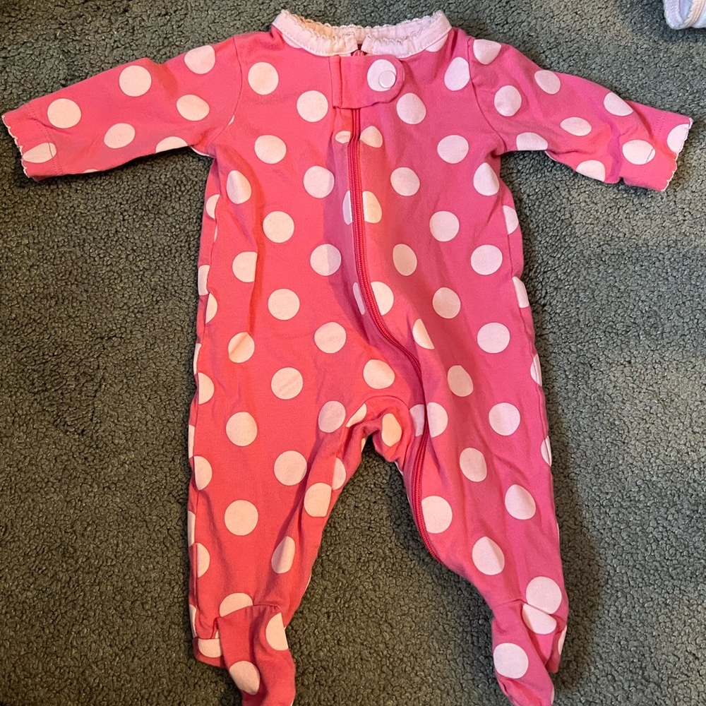 Lot of 9 sleep and play footie pajamas